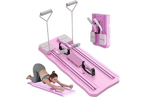KOUAMOR Foldable Pilates Reformer Full Body Fitness Board, Multifunctional Abdominal Board, Ab Roller Board Multi-Functional Full-Body Workout Trainer with Automatic Rebound for Full Body Workout