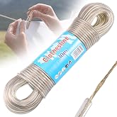 30 m Outdoor Clothesline Rope, 4 mm Dia Twine Clothes 120 kg LC | Steel Core, High Strength, Anti-Rust and Waterproof Clothin
