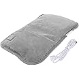 MAGICLULU Heated Hand Warmers Rechargeable Electric Heating Water Bag USB Rechargeable Hot Water Bag Portable Plush Hot Water Bottle Cramps Back (Grey) Rechargeable Portable Heater