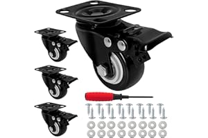 LUZOON kółka do dużych obciążeń, kółka skrętne, kółka transportowe 50 mm, obciążenie do 280 kg, kółka meblowe, z blokadą bezpieczeństwa, 4 sztuki ze śrubami i śrubokrętem