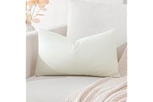 Artscope Luksusowe aksamitne poszewki na poduszki, super miękkie, dekoracyjne poszewki na poduszki, na sofę, kanapę, do sypialni, dekoracja samochodu, 30 x 50 cm, kremowo-białe