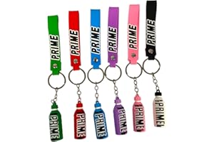 QBL [ Pack of 4 **BIG SIZE *6cm* Prime Drink Bottle Style Metal/Rubber Keychain/Keyring for Men and Women,Ideal for Gift
