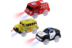 SIKKEBY Tracks Autos Magie, 3-Pack Track Zubehör Autos Kinder pädagogisches Puzzle Track Auto Spiel Set für 3 4 5 6 7 Jahre alte Kinder Jungen Mädchen Versorgung mit den meisten Rennwagen Track