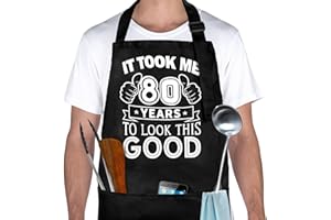 GADITIEK Birthday Gifts For Men Women, Black Apron With 3 Pockets, Funny Birthday Gift Ideas, Adjustable BBQ Apron For Men Women, Waterproof Kitchen Apron For Grilling, Cooking