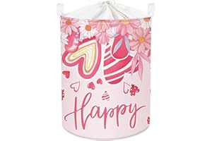 Clastyle Ceste Biancheria San Valentine Cestino Giocattoli Vestiti Cuore per Donna Uomo Cestino Portaoggetti per Bagno Cameretta Bucato, Fiore, 36 * 45 cm