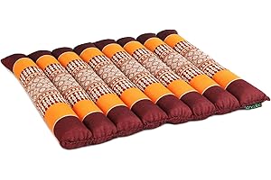 ANADEO YogaProducts Flat Rollable - Coussin de Yoga et Méditation Plat et Souple - ROULABLE et Ajustable en Hauteur et Largeur - Kapok Haute Densité 100% Naturel - Ferme, Stable et Confortable