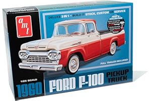 AMT 1960 F-100 Pickup w/Trailer Nuovo Tooling 1:25 Scala Model Kit