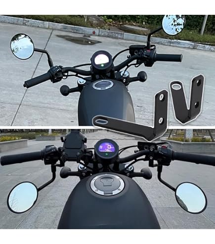 FAR 7699 Flexi Single Strap Motorcycle Mirror – Reversible, Homologated, Black