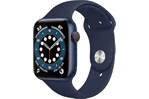 Apple Watch Series 6 (GPS + Cellular, 44 mm) Caja de Aluminio en Azul - Correa Deportiva Azul Marino Intenso
