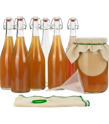 Bocaux De Fermentation 1,4 L - Lot De 4, Verre Avec Double Valve D'Aération, Pour Kéfir, Choucroute, Levain - 13