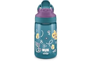 NUK By Contigo Easy Sip Cup | Trinkflasche für Kinder (ab 4 Jahren) | auslaufsicher | Hergestellt aus strapazierfähigem Tritan | BPA-frei | spülmaschinenfest | 420 ml | Natur