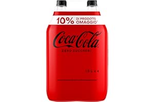 COCA-COLA ZERO SUGAR Coca-Cola Zero Zuccheri, Tutto il Gusto della Formula Coca-Cola Senza Calorie, Bottiglia 100% riciclabile - 4 Bottiglie da 1,5 L