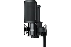 Shure SM4 Studio Recording Microphone Kit, XLR Home Studio Condenser Mic Optimized for Soft Vocals to Loud Instruments with Mix-Ready Audio All-Metal Construction (SM4-K-KIT)