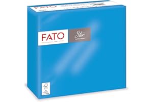 Fato - Servilletas de Papel Desechables, Suavidad y Suavidad, Paquete de 40 Servilletas, Tamaño 38x38 dobladas en 4, 2 capas, Color Turquesa, Papel 100% Pura Celulosa, Certificado FSC