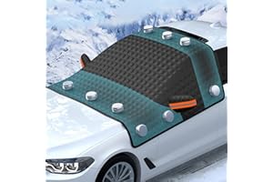 ELGIN Auto Frontscheibenabdeckung Winter – 5-Lagige Windschutzscheibenabdeckung mit Magnet & Gummihaken, Frostschutzmatte gegen Schnee EIS Frost, Wasserdicht & Reißfest, Ganzjahres-Schutz für PKW & SUV
