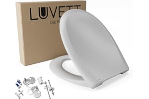LUVETT C770 Abattant de WC ovale avec système d'abaissement automatique SoftClose® & TakeOff® EasyClean • Matériau en Duroplast hygiénique • Couvercle de toilettes, C :Gris Manhattan