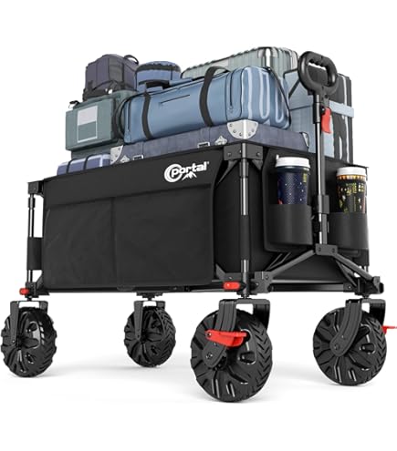 Chariot De Plage Pliable Avec Caisses De Rangement à 2 Niveaux Chariot Portable Avec 5 Roues Pivotantes Poignée Télescopique En Métal Blanc