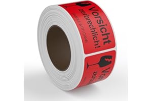 Alitamei Vorsicht zerbrechlich 500 Stück/rolle (100x50mm) Fragile Stickers Moving Warnhinweis Aufkleber für zerbrechliche Warensendungen