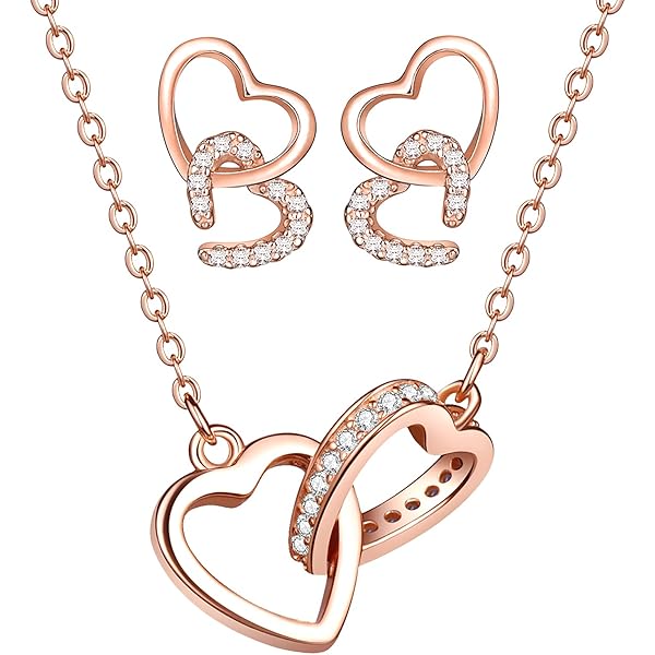 Yumilok Halsketting met hanger voor dames en meisjes, roségoud, 925