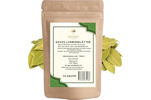 ‎BODESA VALORE Handverlesene Lorbeerblätter 50g – Ganze getrocknete Blätter aus der Türkei – Intensives Aroma, ideal für Suppen, Eintöpfe und mediterrane Gerichte (50 Gramm)