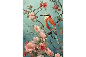 MAXBYE Peinture Diamant Adulte Paysage Oiseau, Diamond Painting Enfant 5D Diamant Kit Kits de Broderie au Point de Croix Diamant Strass Point de Croix Cristal Painting pour Murale Décoration 30x40cm