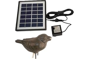 Storm's Gartenzaubereien Wasserspeier Spatz mit Solar- Pumpe, 2 Wahl Gusseisen für Miniteich