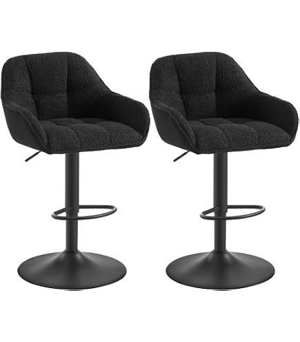 Tabouret De Bar Los Angeles CLP - Tissu, Accoudoirs, Piètement Métal Chromé, Réglable