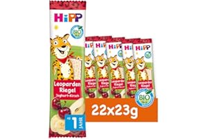 ‎HIPP HiPP Leoparden Riegel Joghurt-Kirsch in Banane (22 x 23g), ab 1 Jahr, Süße nur aus Früchten, in bester Bio-Qualität