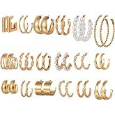 Shining Diva Fashion 18 Pairs Combo Earring Set Latest Stylish Western Earrings for Women and Girls (15844er)