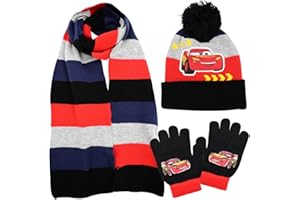 CBOSNF Mütze Mädchen Winter 3 Pcs Kinder Mütze Schal und Handschuh Set,Zeichentrickfiguren Winter-Set Kinder Strickmützen für Kinder Mädchen 2 bis 8 Jahre