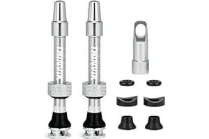 Thinvik Valve Presta Amélioré 65mm pour Pneus Tubeless – Kit Super Léger avec Capuchon et Outil de Démontage (Couleurs et Tailles Variées – Paire) pour Vélo de Course/VTT