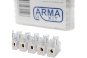 ARMAKIT 12 Way Electrical Connector Strip, Chocolate Terminal Blocks - Pack of 1 (60 Amp (Single Strip))