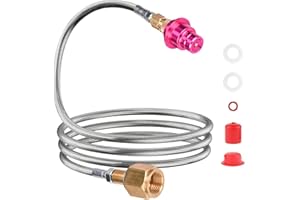 NOASR CO2 Quick Adapter Wąż wysokociśnieniowy 1,5 m, Szybkozłącze CO2 Kompatybilny z bańką wodną Duo/Terra/Art/E-Duo/Crystal 3.0/GAIA, W21.8-14 (DIN 477) do większego zbiornika CO2, F-QC-H