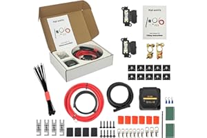 Lavieva 3M Split Charge Relay Kit - 12V 140Amp Smart Dual Battery Isolator Kit Intelligent Voltage Sense Relay System for RV Camper Van,Truck,SUV,RV,ATV,UTV,Boat(3m Split Charge Relay Kit)