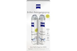 ‎ZEISS ZEISS Brillen-Reinigungs-Spray Doppelpack mit 2x 120ml Inhalt zur schonenden & gründlichen Reinigung Ihrer Brillengläser - alkoholfrei