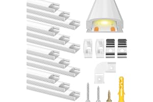 Flintronic LED-profil 12 m, 12 × 1 m aluminiumprofil U-formad LED-list med ändkåpor och monteringsklämmor, LED-remsa för ljus