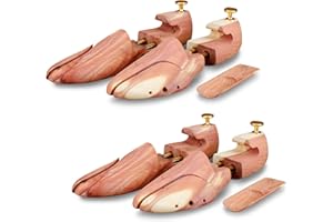 Langer & Messmer Schuhspanner aus Zedernholz für Herren und Damen inkl. Reiseschuhlöffel aus Zedernholz, Größe 34 bis 50, das Original! 1, 2 oder 5 Paar