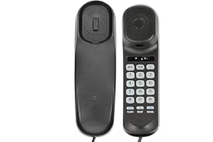 ZZOSRDR Corded House Phones Landline, Wall Mountable Or Desk Landline Telephone, Dial Pad on Base unit Home Phone, Landline Phones Last Number Redial, Pause, Flash for Office, Hotel, Home, Bathroom -Black