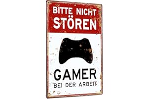Putuo Decor Bitte Nicht stören, Gamer bei der Arbeit, 20 x 30cm Aluminium Metallschild, Gamer Geschenk