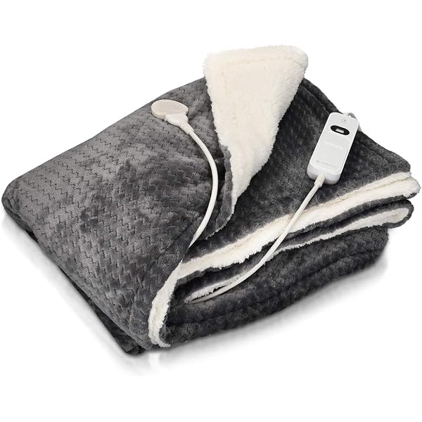 Navaris Electric Blanket - 180x130cm - Heated Over Blanket with 3 Heat  Settings and Auto Shut Off Timer - Plush Polyester Bed Throw - Check  Pattern : Amazon.co.uk: Health u0026 Personal Care