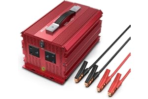 BESTEK 2000W Power Inverter DC 12V to AC 230V 240V Car Voltage Converter with Cigarette Lighter Adapter and Battery Clip