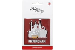 EUROSTICK Big City 3D Epoxy Fridge Magnet Manchester Bee Liverpool Birmingham Newcastle Skyline Liver Bird (Birmingham Cityscape 3D Epoxy)