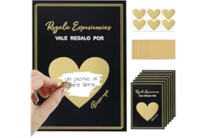 BETESSIN Vales para Rellenar Regalo Pareja, 6*Tarjeta de Rascar + 6*Sobres, Tarjeta Rasca Experiencia para Parejas, Amigos, Novios, Familiares, Tarjeta Sorpresa Regalo Boda Cumpleaños Aniversario