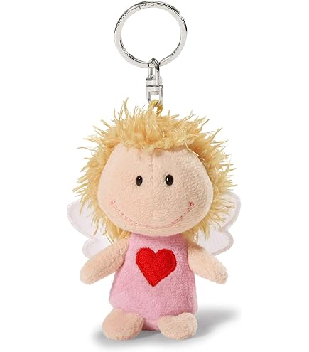Sleutelhanger Talisminis varken 7cm roze-groen - Knuffeldierhanger met sleutelhanger voor sleutelkoord, sleutelring en sleutelhouder geluksbrenger zakje bedel met boodschap