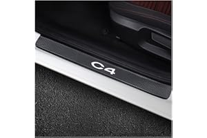 CWWHY 4Pcs Plaques Plinthes de Fibre Carbone pour Citr-oen C4 Voiture Seuil de Porte Door Sill Contre Les Rayures Protection Accessoires