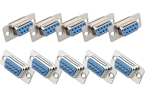 Futheda 10 PCS Computer DB9-Buchse Stecker RS232 Buchse Adapter Solder Typ 9 Pin D-Sub-Stecker