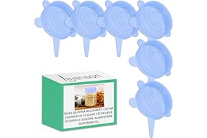 LEVENSON Coperchi in silicone estensibile Adattabile a barattoli lattine tazze bicchieri bicchierini Riutilizzabile ed ecologico Senza BPA e lavabili in lavastoviglie tappi per lattine tappo per lattine