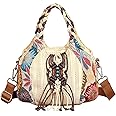 POPUCT Mini Cotton Shoulder Bag Fashion Small Hand Knitting Tote Handbag for Women