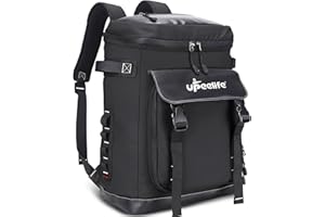 Upeelife Grand Sac a Dos Isotherme avec Ruban De Fixation pour Couverture De Pique-Nique, Sac Pique Nique Isotherme Glacière Sac à Dos pour Garder Les Aliments Au Chaud, Frais Pendant Ie