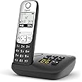 Gigaset A690A Easy to use Cordless DECT Home Telephone with Answering Machine, Speakerphone,Nuisance call block, home office. Single Handset, Silver/Black (Single)